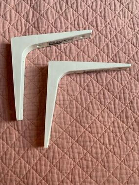 IKEA - White Wall Shelf Brackets (Pair) - Sturdy Support for Floating Shelves -